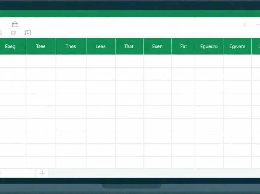 Flat vector interface mockup of an Excel program listing card with a clean workbook preview, restrained spreadsheet gree